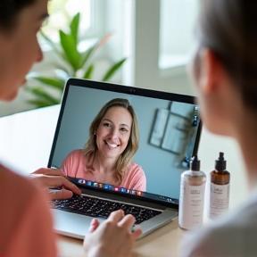 Consultation session by video with skincare expert